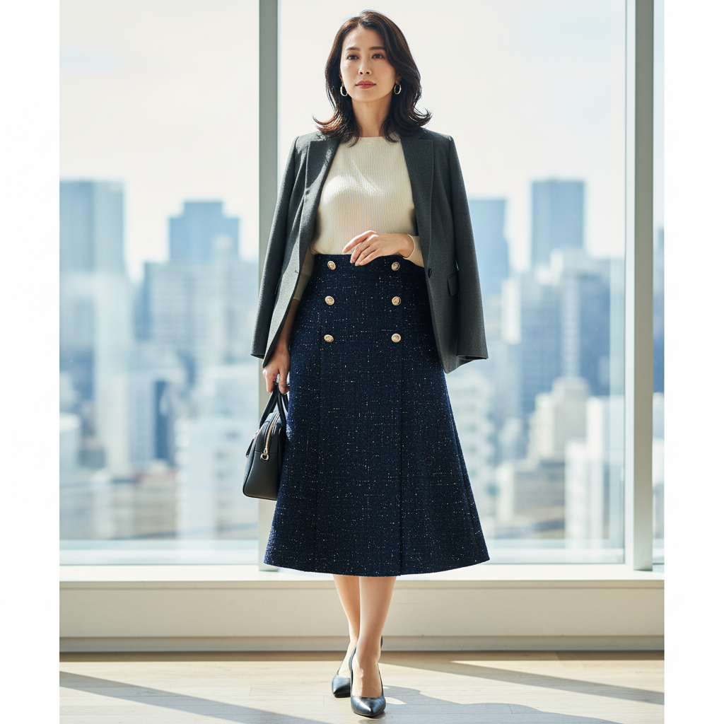 2025秋冬のミディ丈スカートで叶える30代のきれいめオフィススタイル完全ガイド