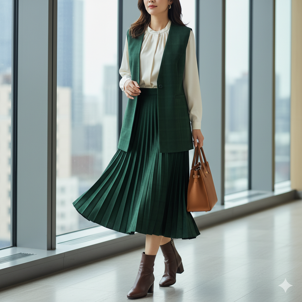 2025秋冬のミディ丈スカートで叶える30代のきれいめオフィススタイル完全ガイド