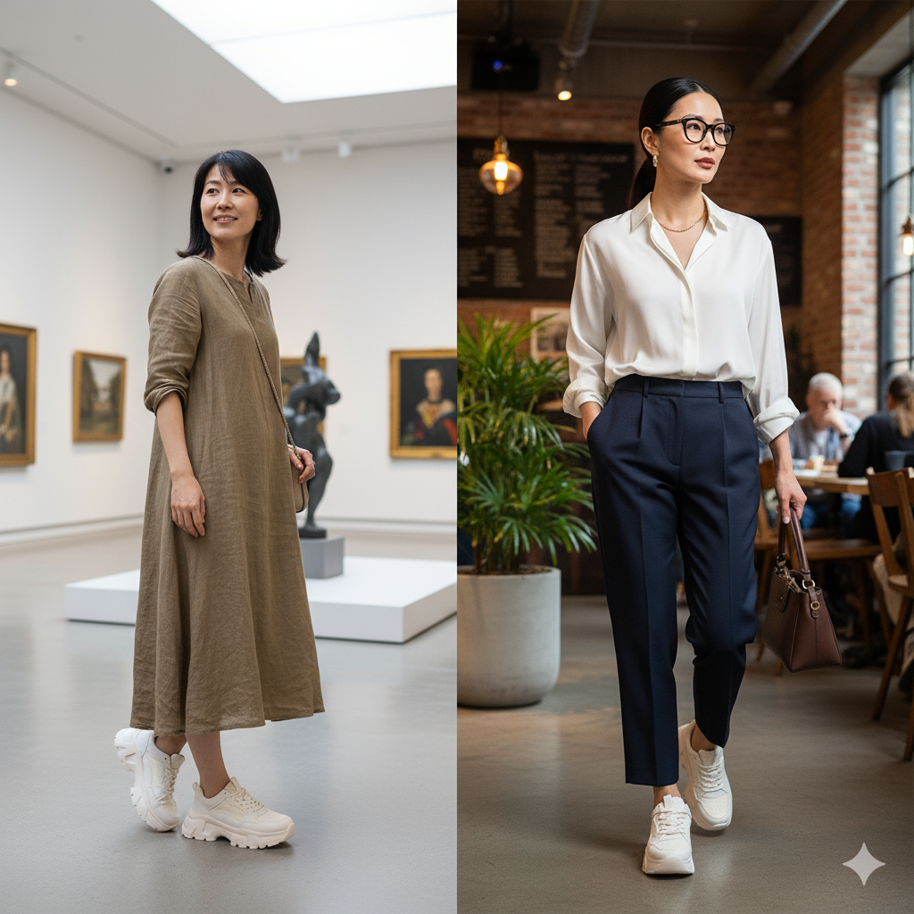 ダッドスニーカーで40代女性のカジュアルスタイルを格上げ！人気ブランドと選び方完全ガイド