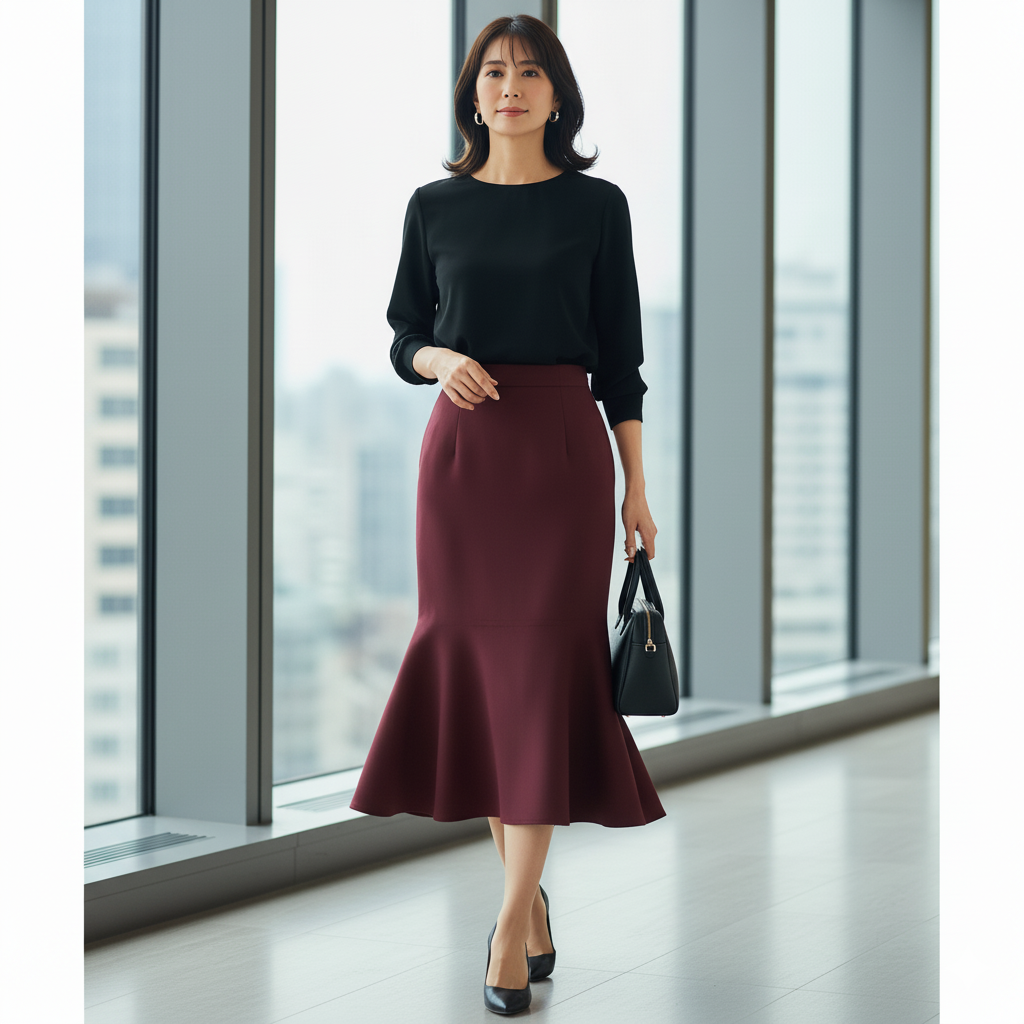 2025秋冬のミディ丈スカートで叶える30代のきれいめオフィススタイル完全ガイド