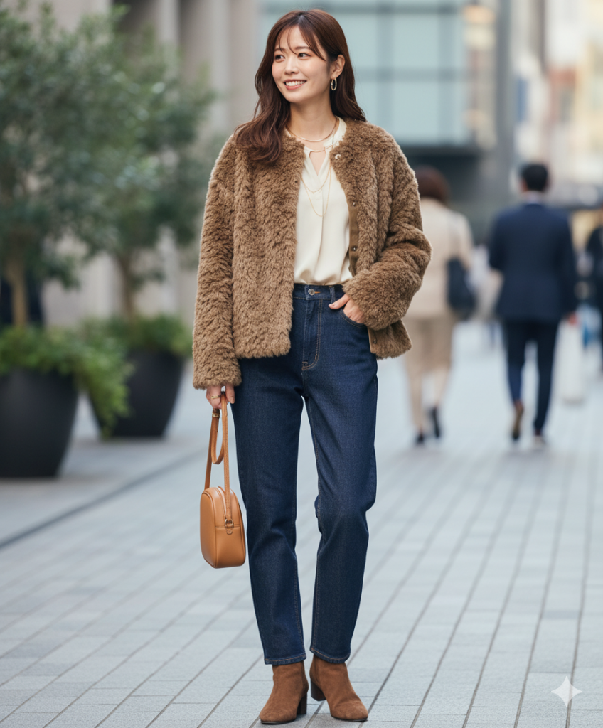 ファージャケット2025冬の着こなし術|30代女性が知っておくべきトレンドとスタイリング