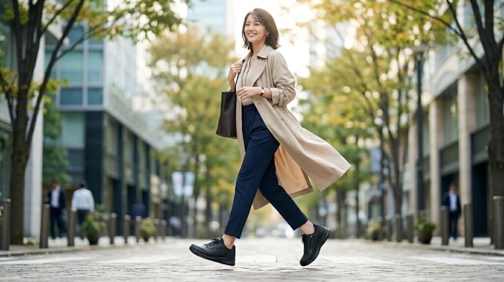 アシックスウォーキングシューズで通勤が快適に！OLが選ぶ疲れない靴とは