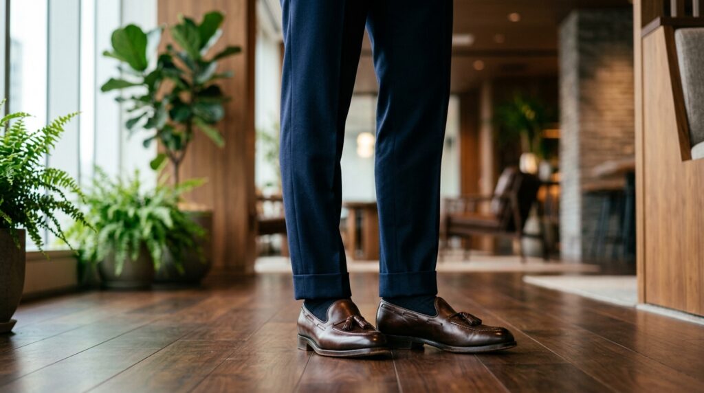 30代のビジネスカジュアル、靴は黒と茶色を1足ずつ